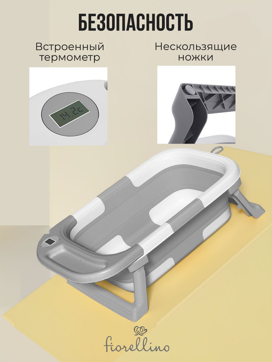 Ванночка Fiorellino складная с термометром BBT073