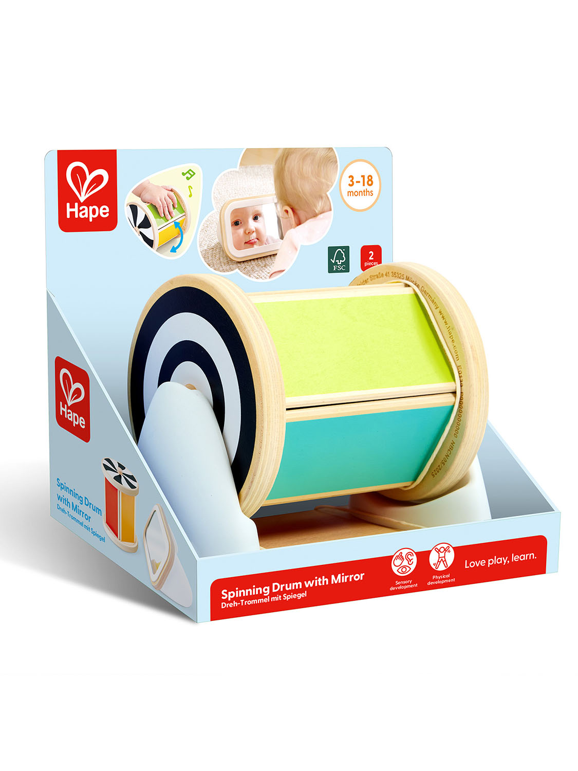Игрушка развивающая HAPE «Малышам» Крутящийся барабан с зеркалом E0139_HP