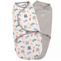 Конверт Summer Infant (Саммер инфант) для пеленания на липучке SWADDLEME (р-р S/M) 2шт, серый/богемные джунгли 55946
