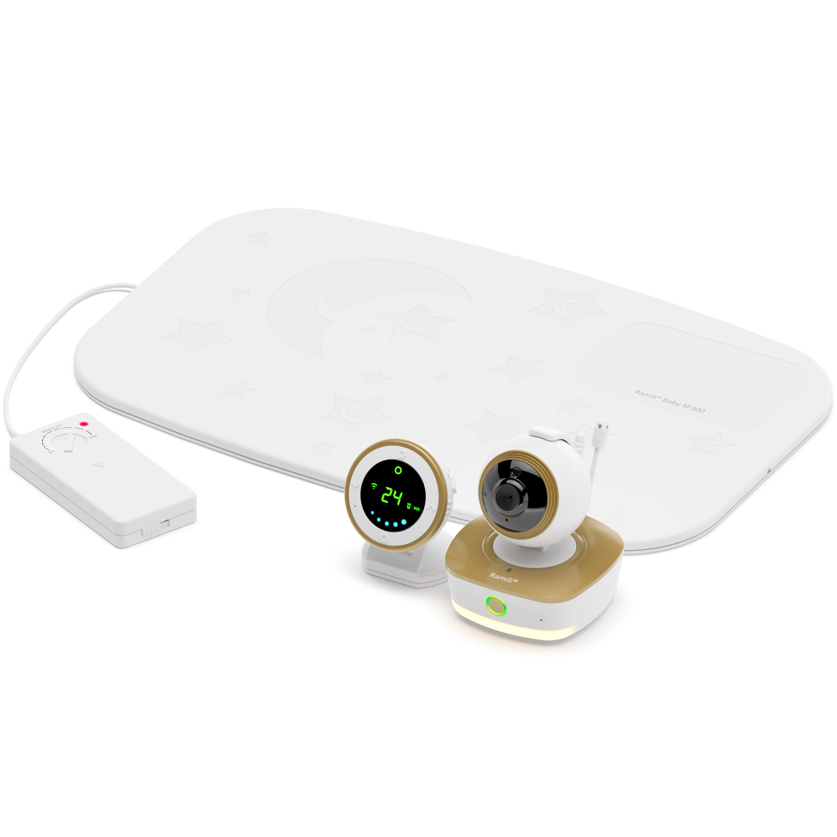 Видеоняня Ramili Baby с монитором дыхания 3 в 1 Wi-Fi Full HD радио с повышенной дальностью RV1800SP