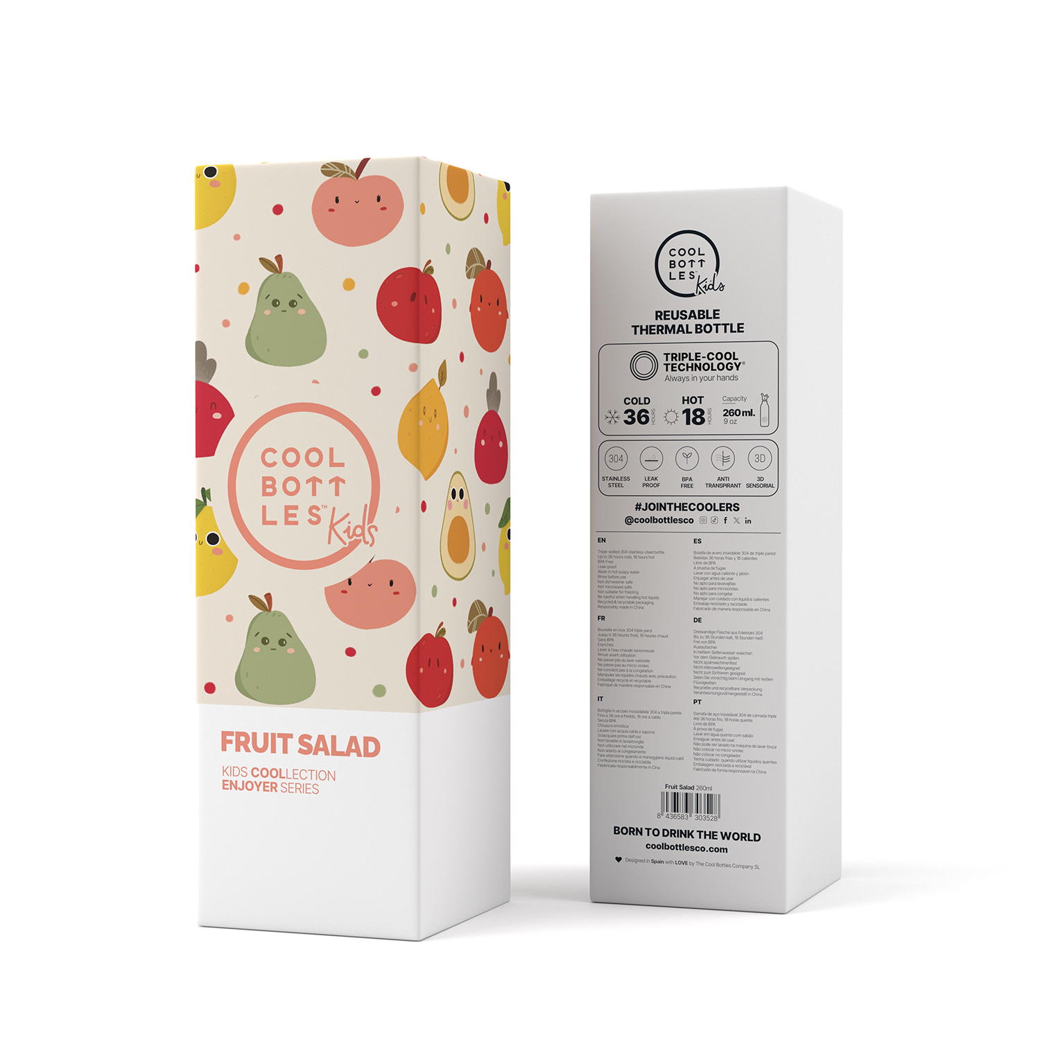 Термос–термобутылка Cool Bottles Kids серия Enjoyer Fruit Salad 260 мл