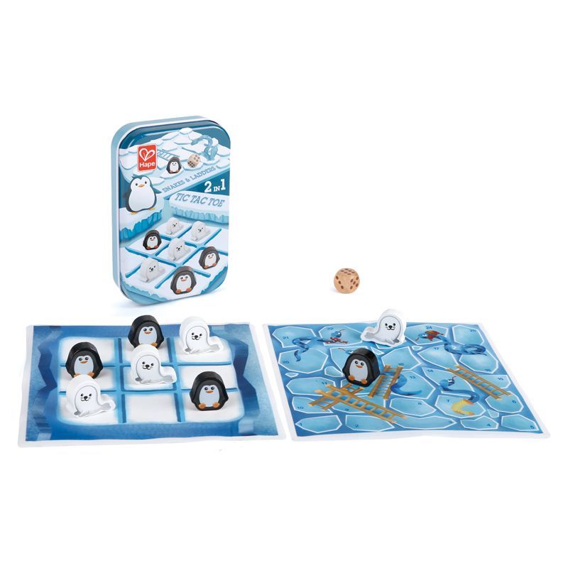 Игра 2 в 1 настольная в дорогу Hape «Крестики-нолики» бродилка