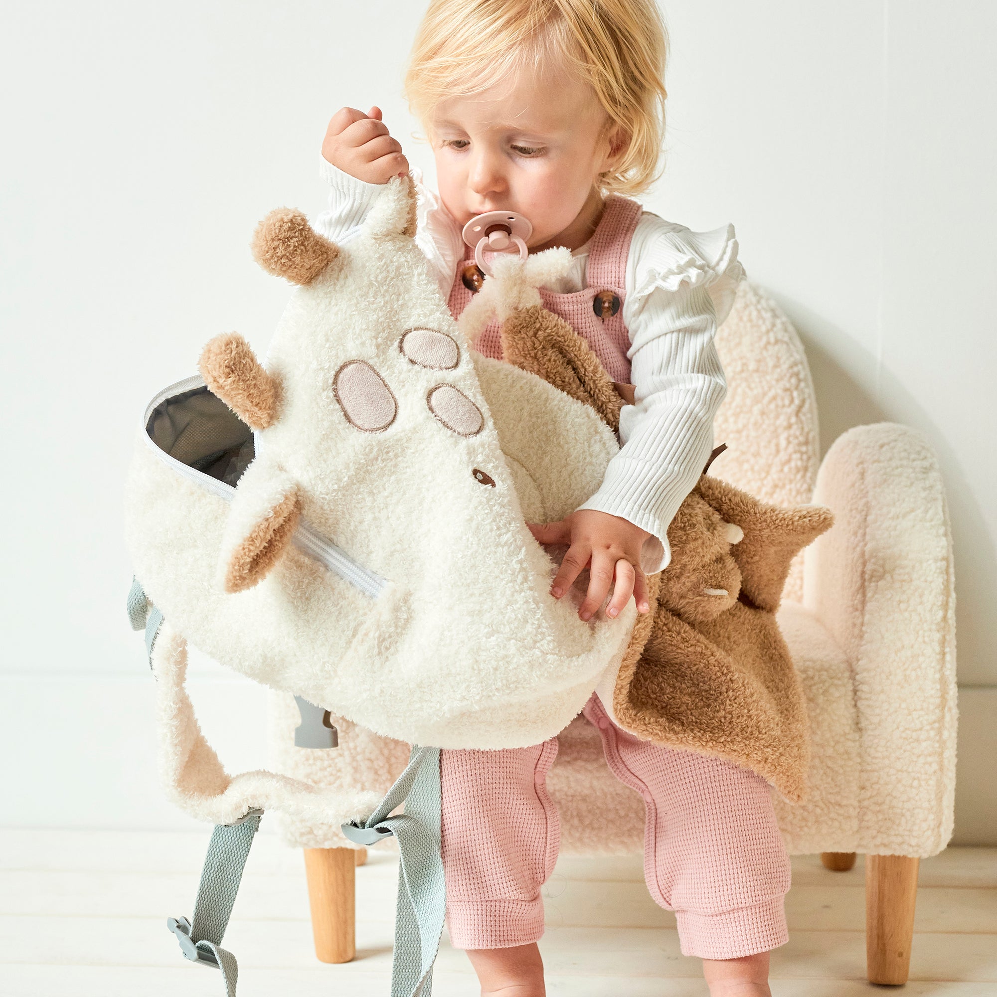 Рюкзак детский Nattou TEDDY Girafe Жираф, плюш, 33x30x8 см