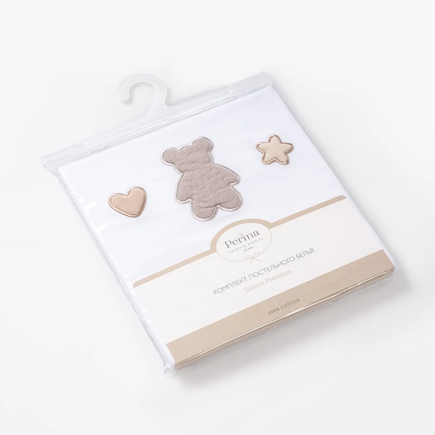 Постельное белье PERINA Teddy Sateen 100х70 см 2 предмета: пододеяльник, простыня