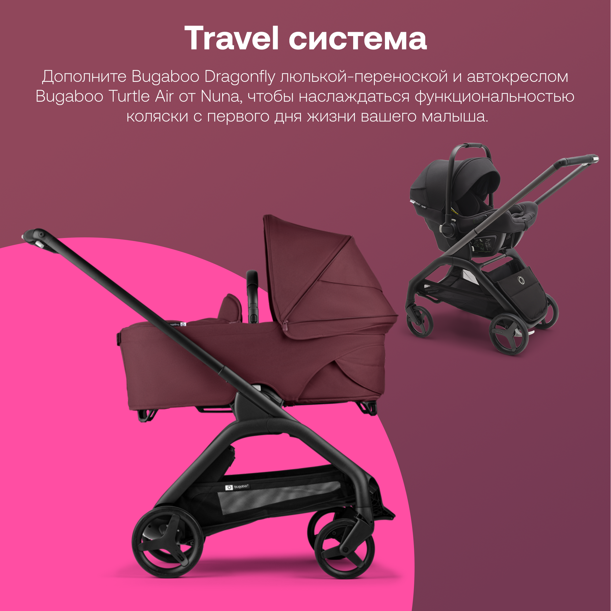 Коляска прогулочная Bugaboo Dragonfly Dark Cherry
