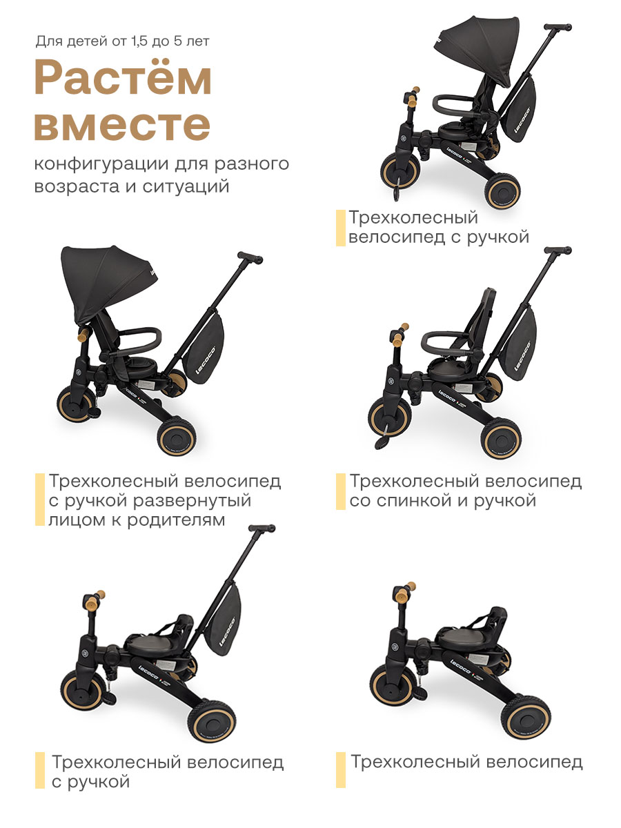 Велосипед 3-х колесный Lecoco S grey