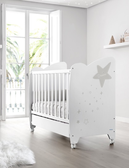 Комплект Micuna Estela №1: кровать 120х60, комод B-970 white/grey