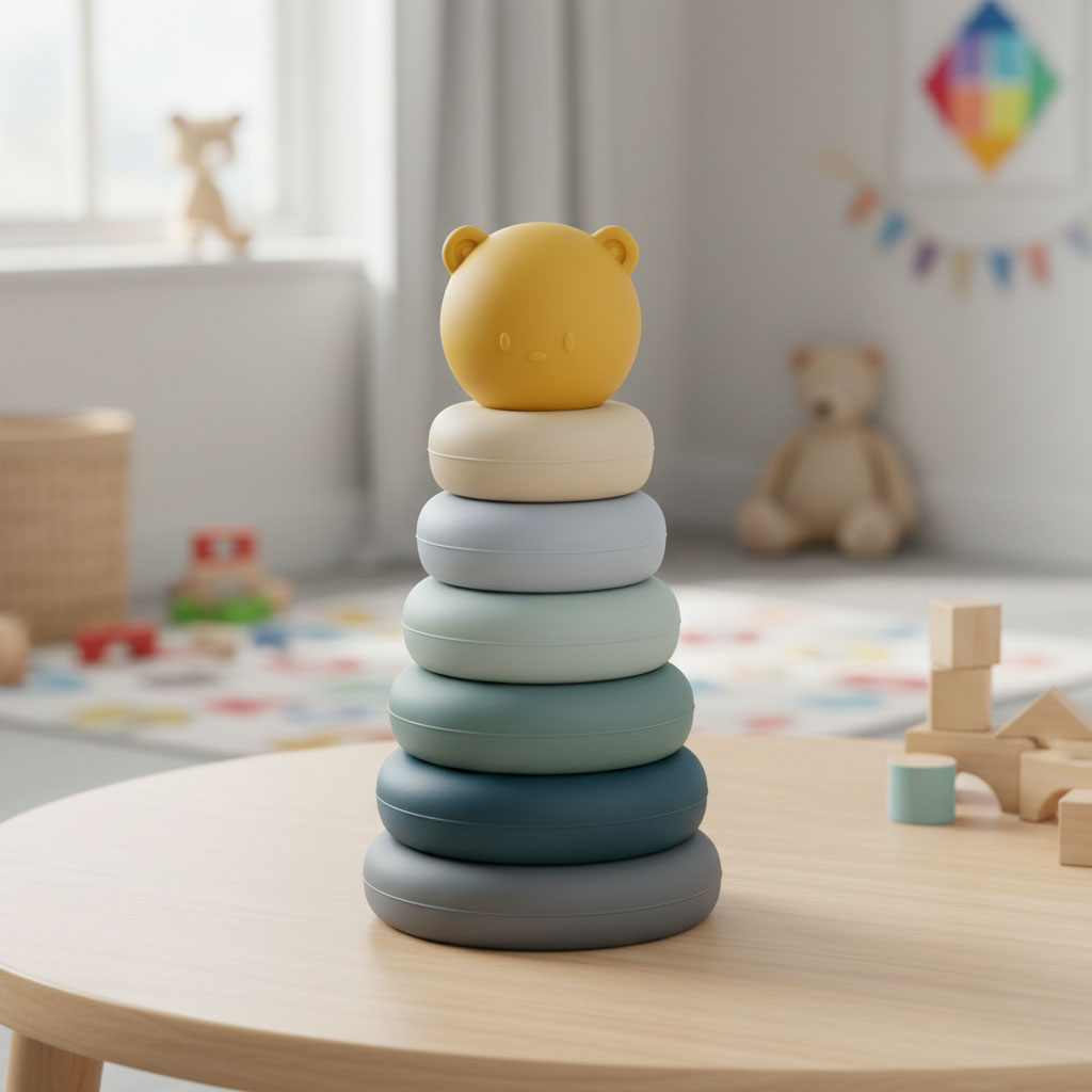 Игрушка-пирамидка Nattou силиконовая