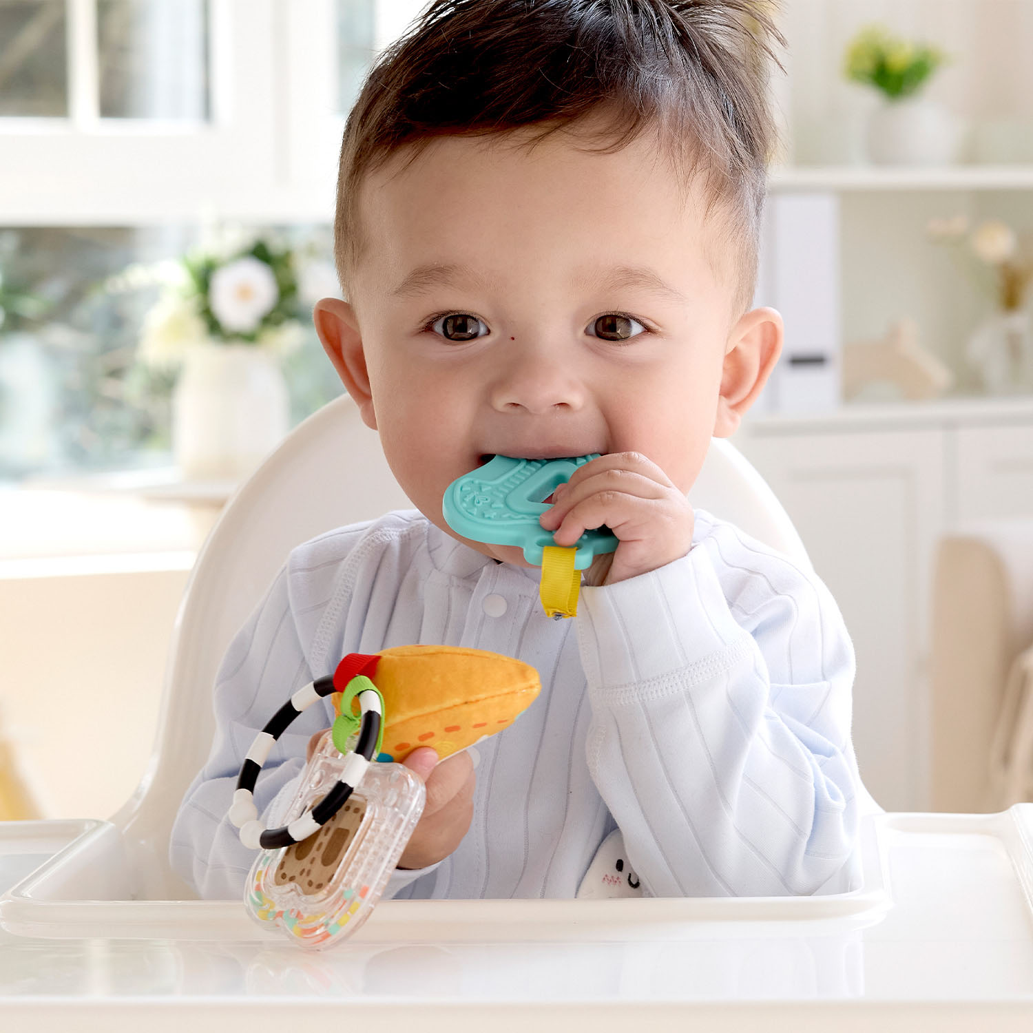 Игрушка развивающая HAPE «Малышам» ABC 3в1 (погремушка, прорезыватель, мягкая игрушка) E0129_HP