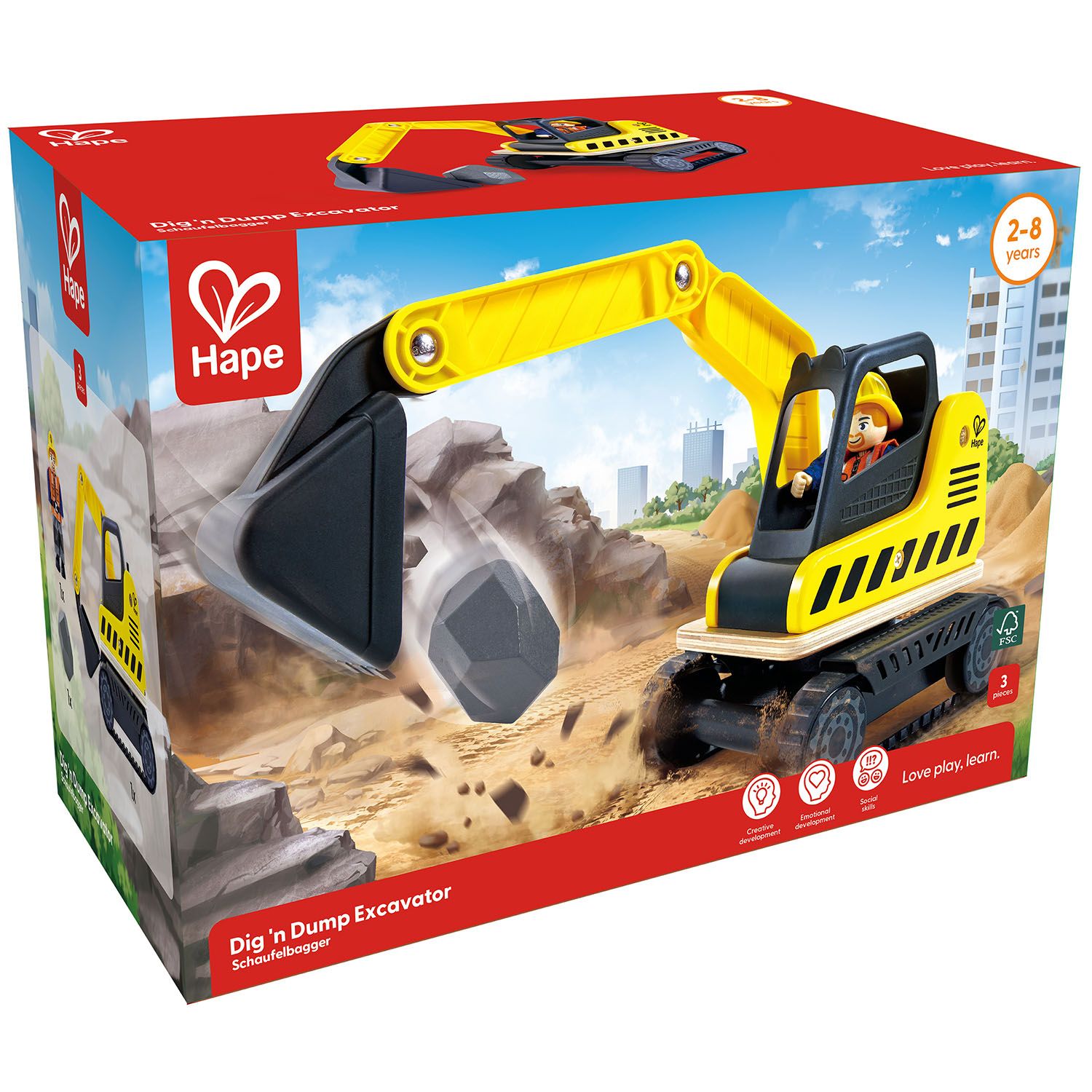 Набор игровой HAPE «Машинка Экскаватор» с вращающимся корпусом E3058_HP