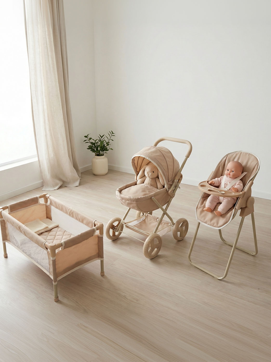 Кроватка UNIX Kids Doll для кукол Бежевый (Camel) DOLLCRIBCL