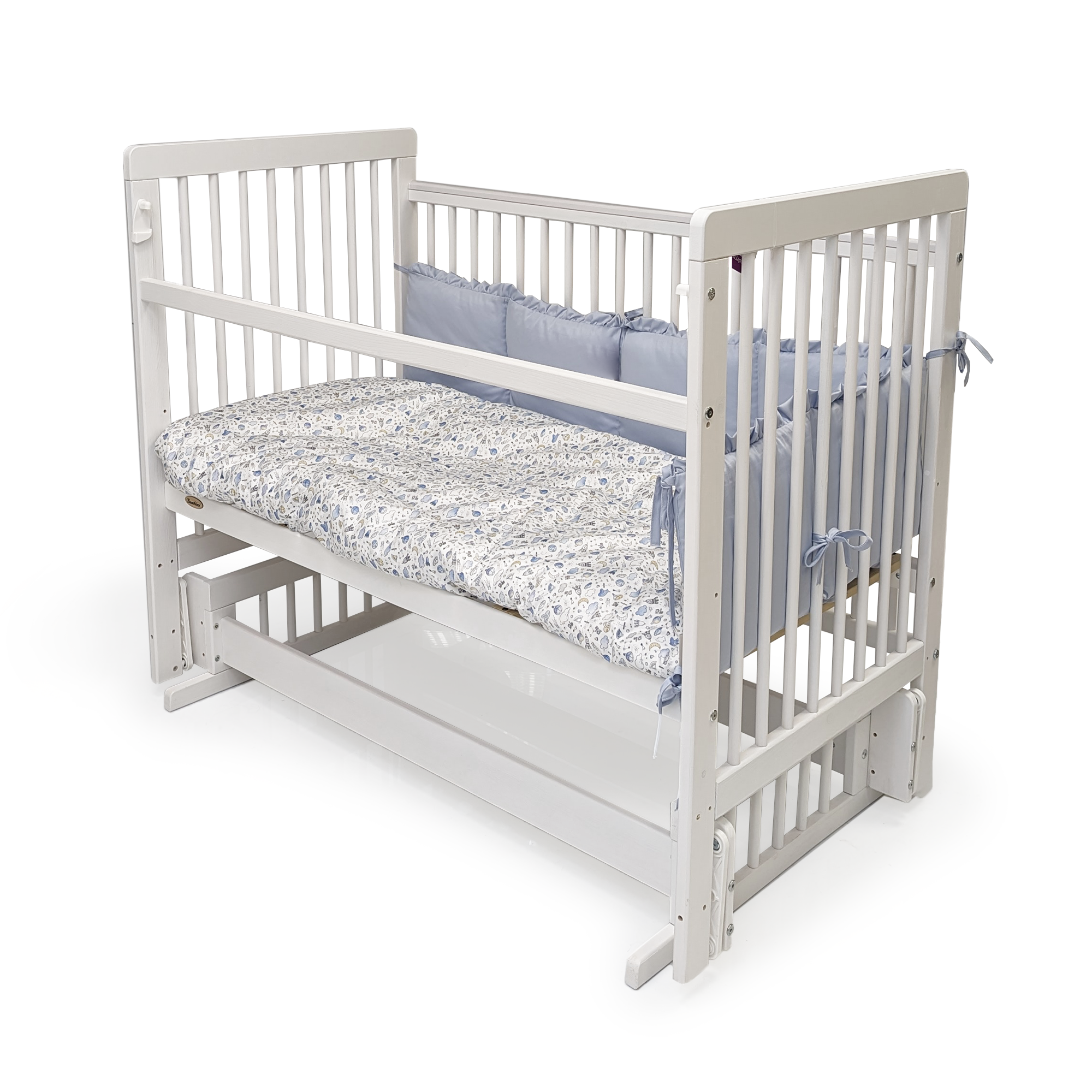 Колыбель Fiorellino Grey и Кровать Bambini 120х60 см маятник без ящика