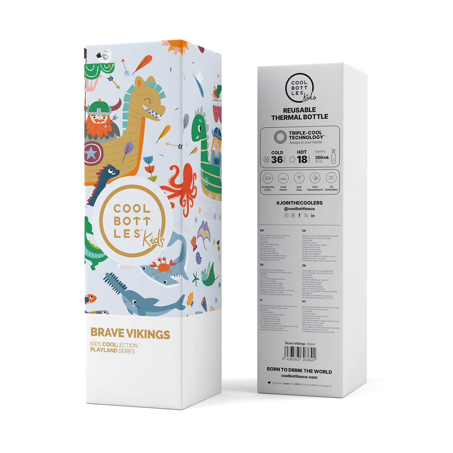 Термос–термобутылка Cool Bottles Kids серия Playland Brave Vikings 350 мл CBBK35BV