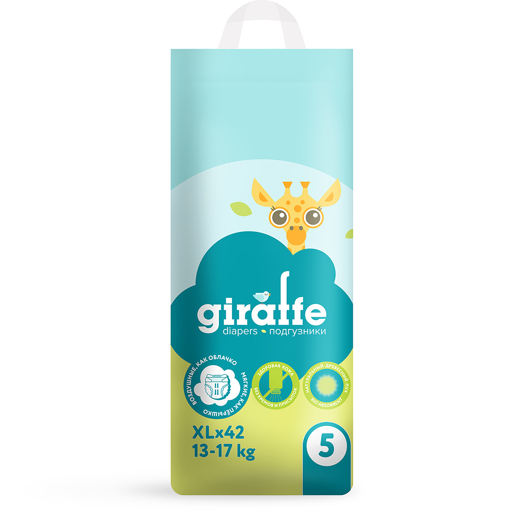 Подгузники Lovular Giraffe XL (13-17кг) 42 шт/уп 429196