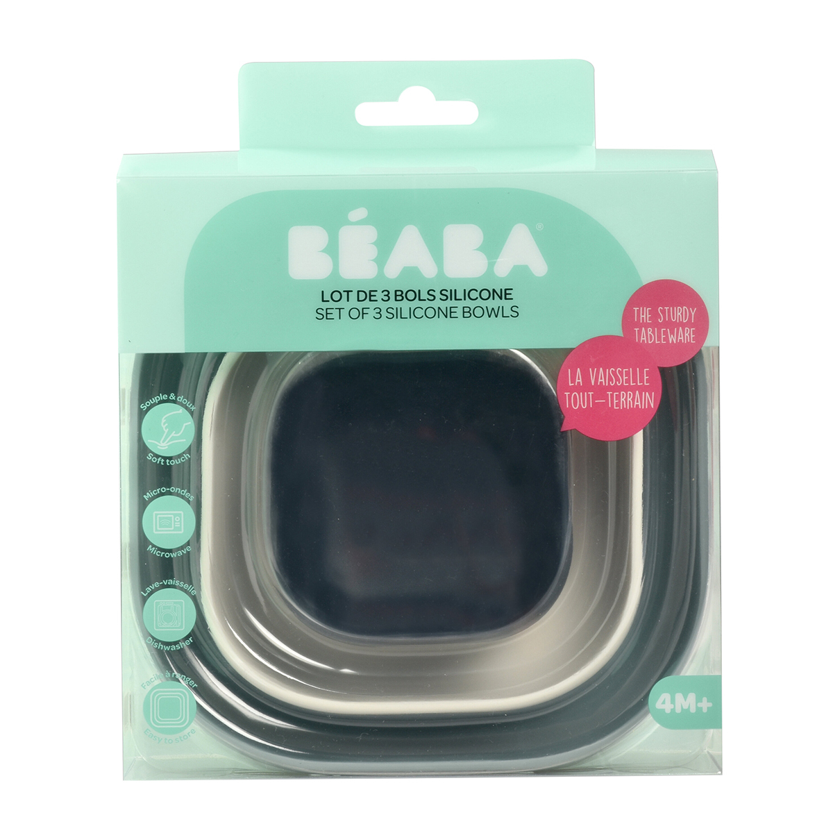 Набор тарелок Beaba силикон (3 штуки) 3 BOLS SILICONE GIGOGNES