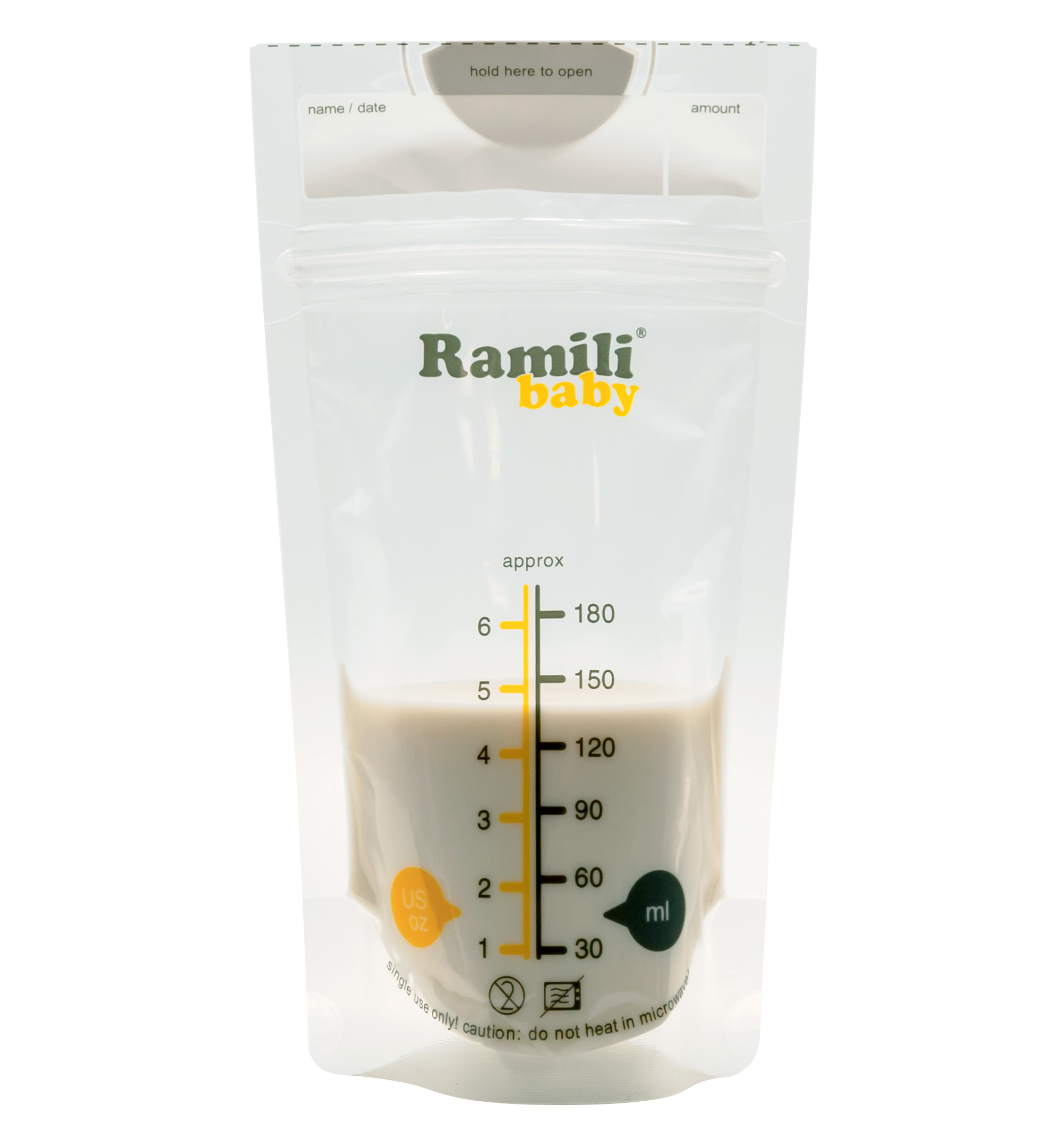 Пакеты Ramili Baby для грудного молока 30 пакетов 180 мл BMB40