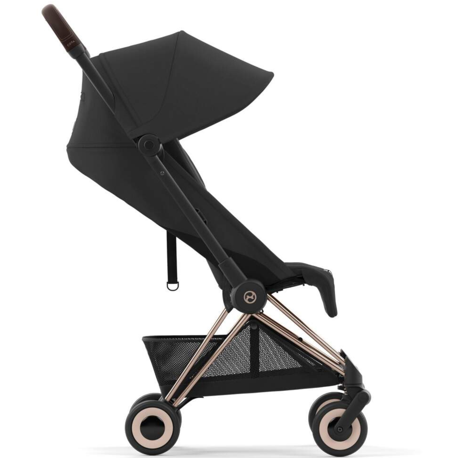 Коляска прогулочная Cybex Coya шасси Rosegold с дождевиком и бампером