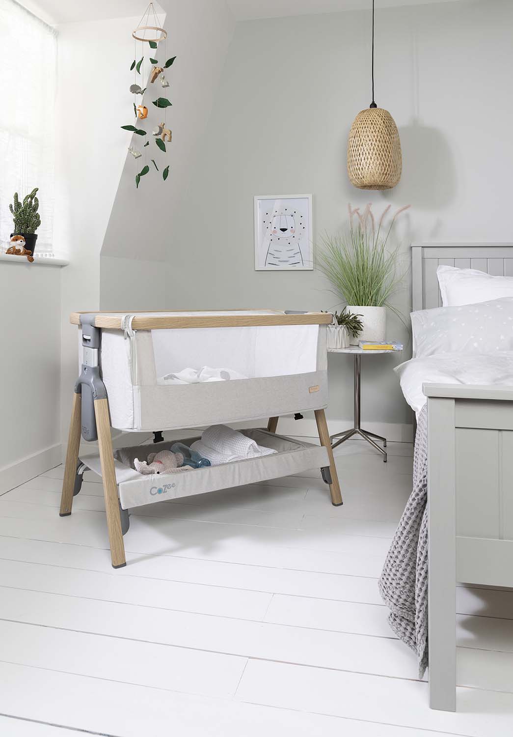 Колыбель Tutti Bambini CoZee Oak and Silver с колесами 211205/3596 ПУ