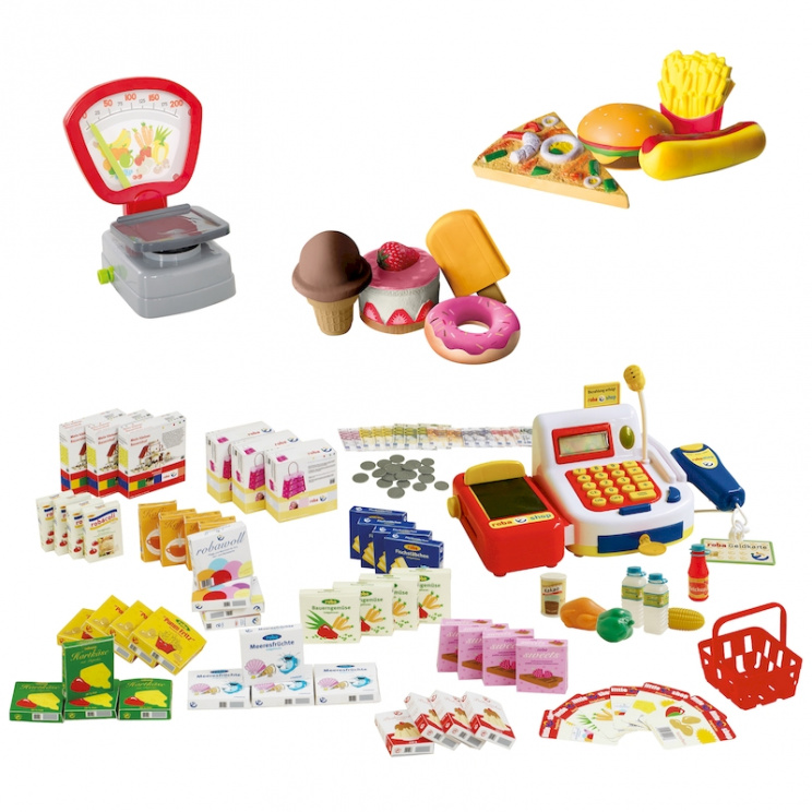 Большой игровой набор продуктов с весами и кассой Roba 98160