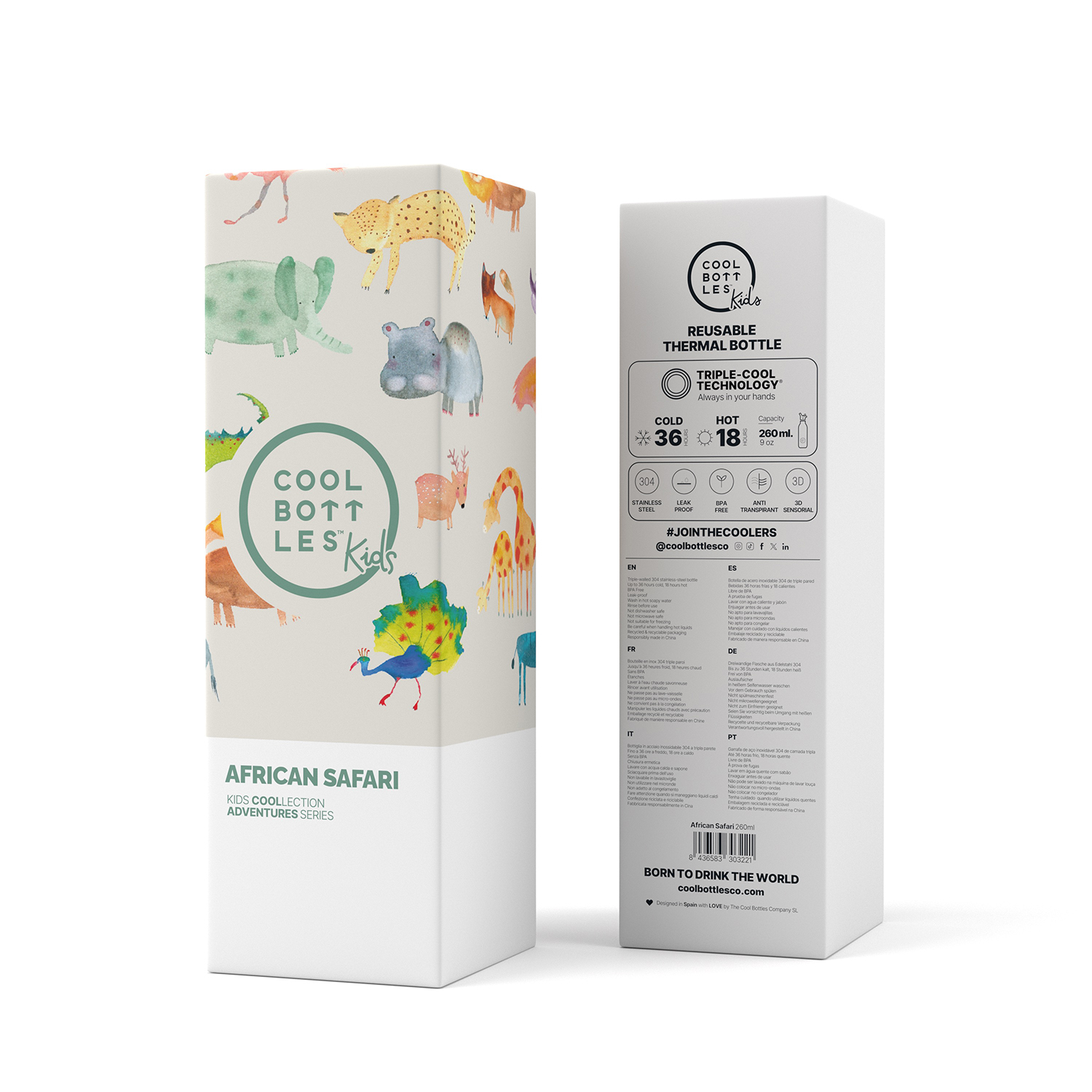 Термос–термобутылка Cool Bottles Kids серия Adventure African Safari 260 мл