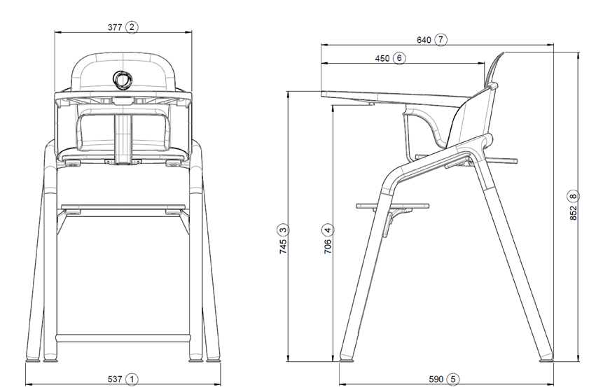 Растущий стул для кормления Bugaboo Giraffe base