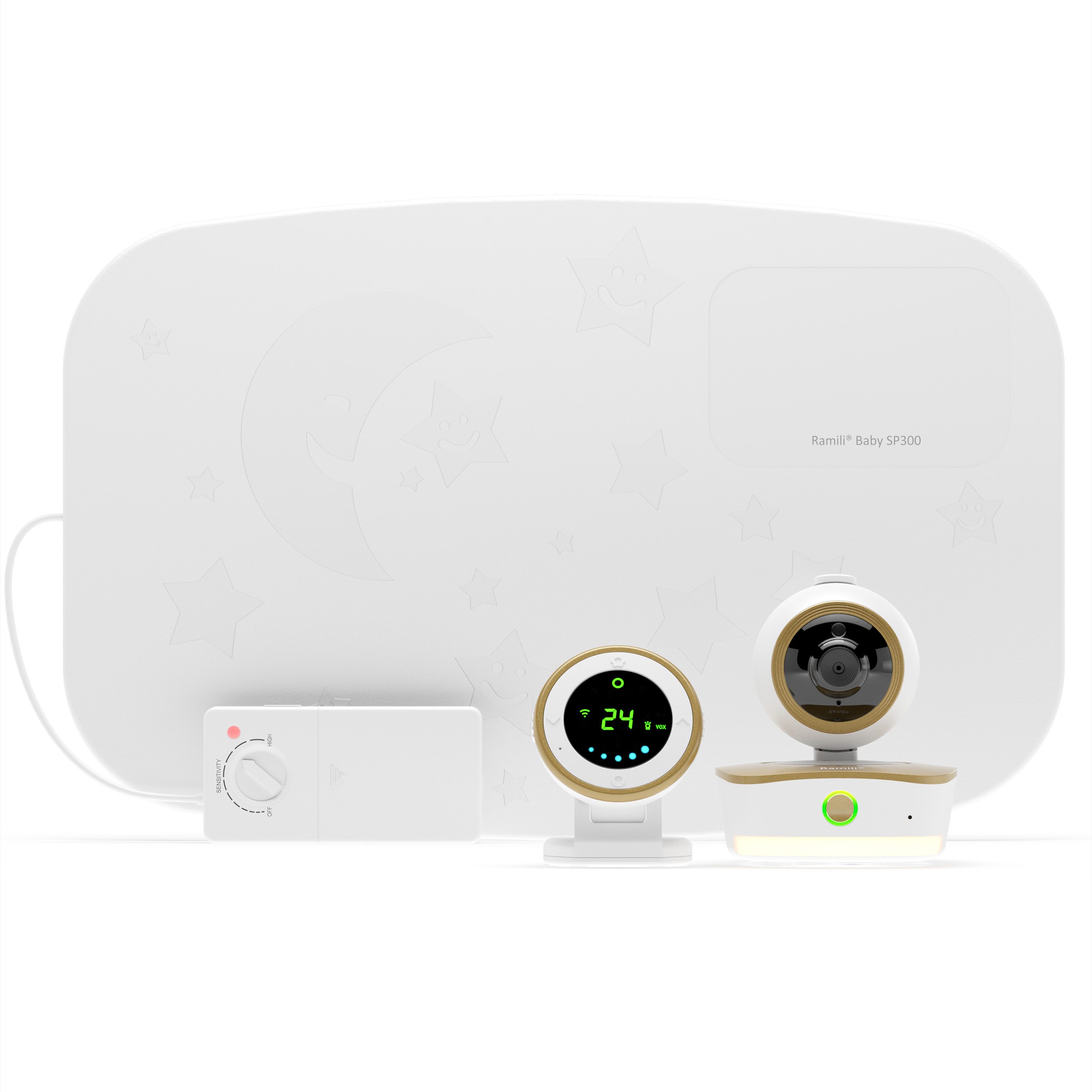 Видеоняня Ramili Baby с монитором дыхания 3 в 1 Wi-Fi Full HD радио с повышенной дальностью RV1800SP