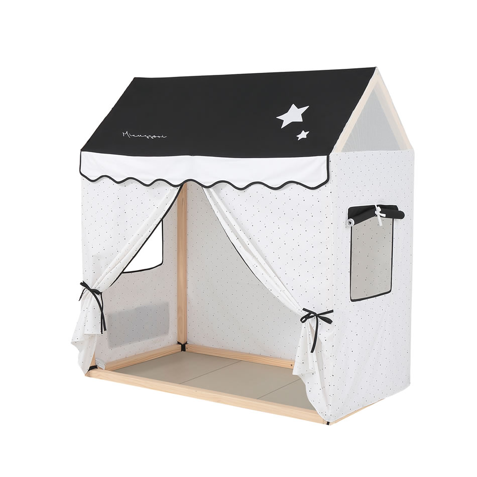 Комплект Micuna Tipi House №2: кровать 140х70 MONT-1874 natural wax + балдахин ТХ-1906 Claire