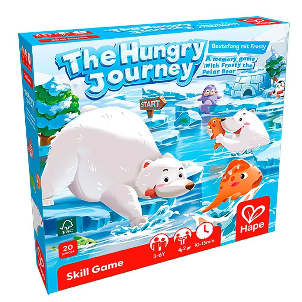 Игра настольная HAPE детская «Голодный медвежонок» серия: пора играть E1105_HP