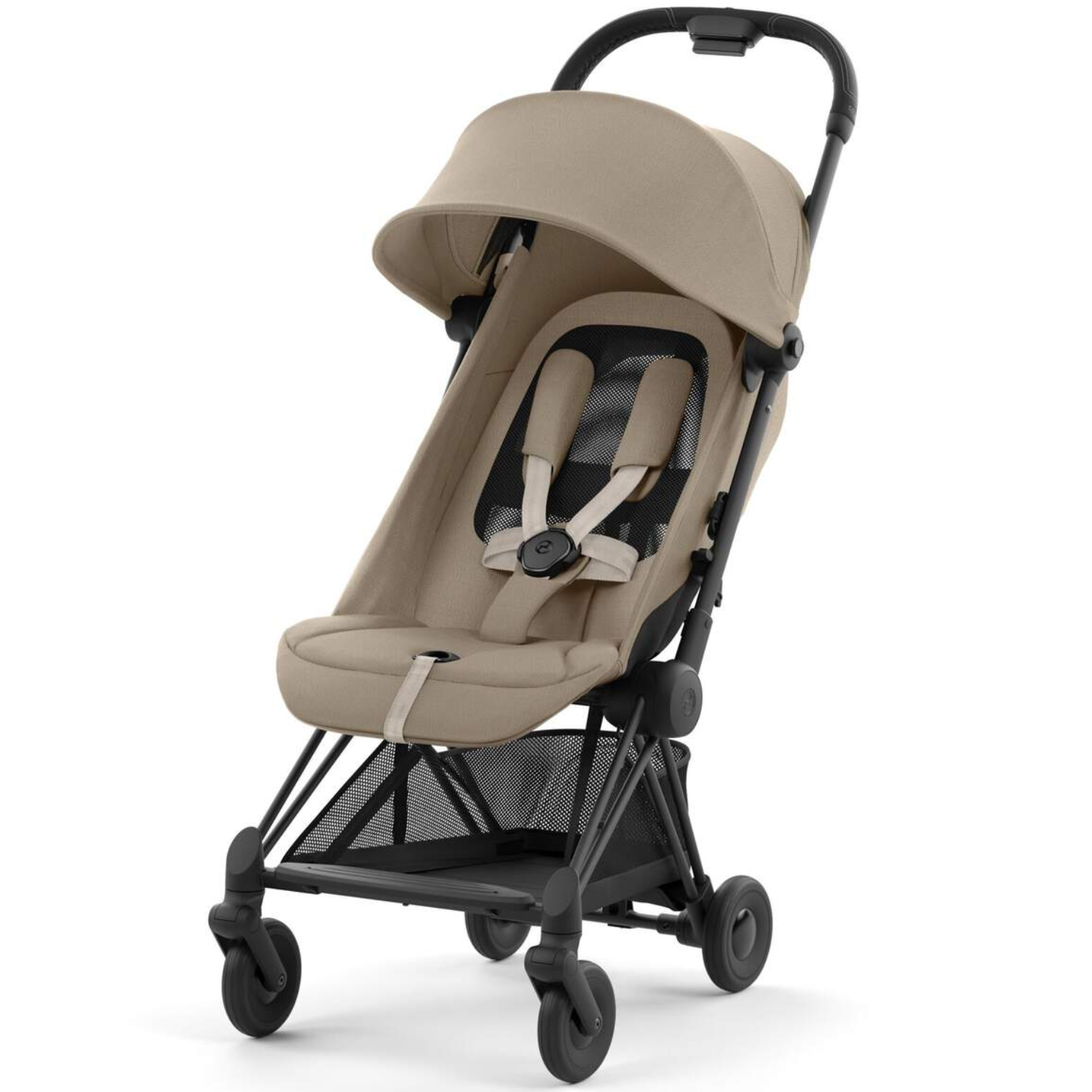 Коляска прогулочная Cybex Coya шасси Matt Black с дождевиком и бампером