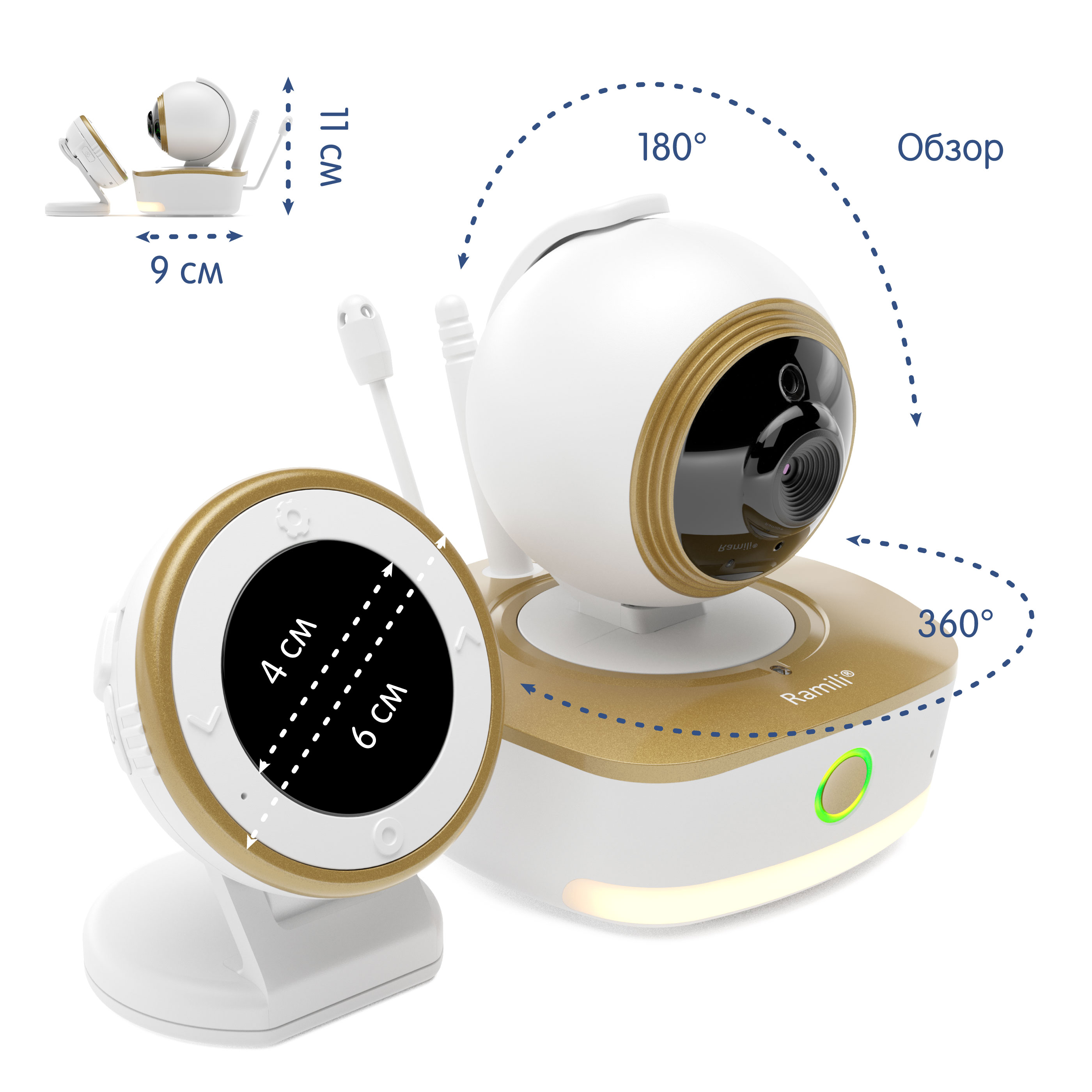 Видеоняня Ramili Baby 2-в-1 Wi-Fi Full HD радио с повышенной дальностью RV1800