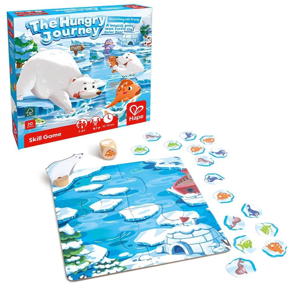 Игра настольная HAPE детская «Голодный медвежонок» серия: пора играть E1105_HP