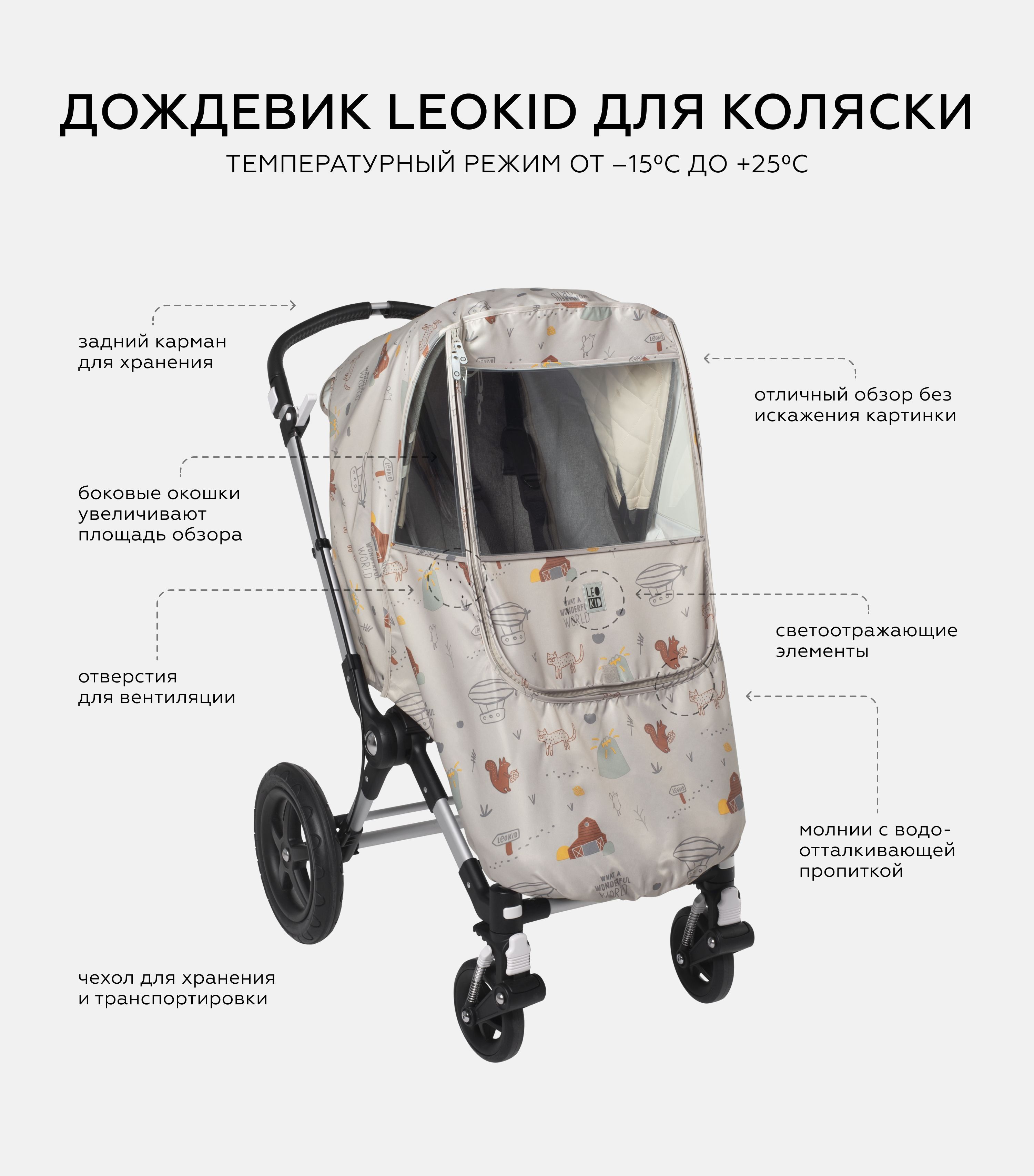 Дождевик на коляску Leokid