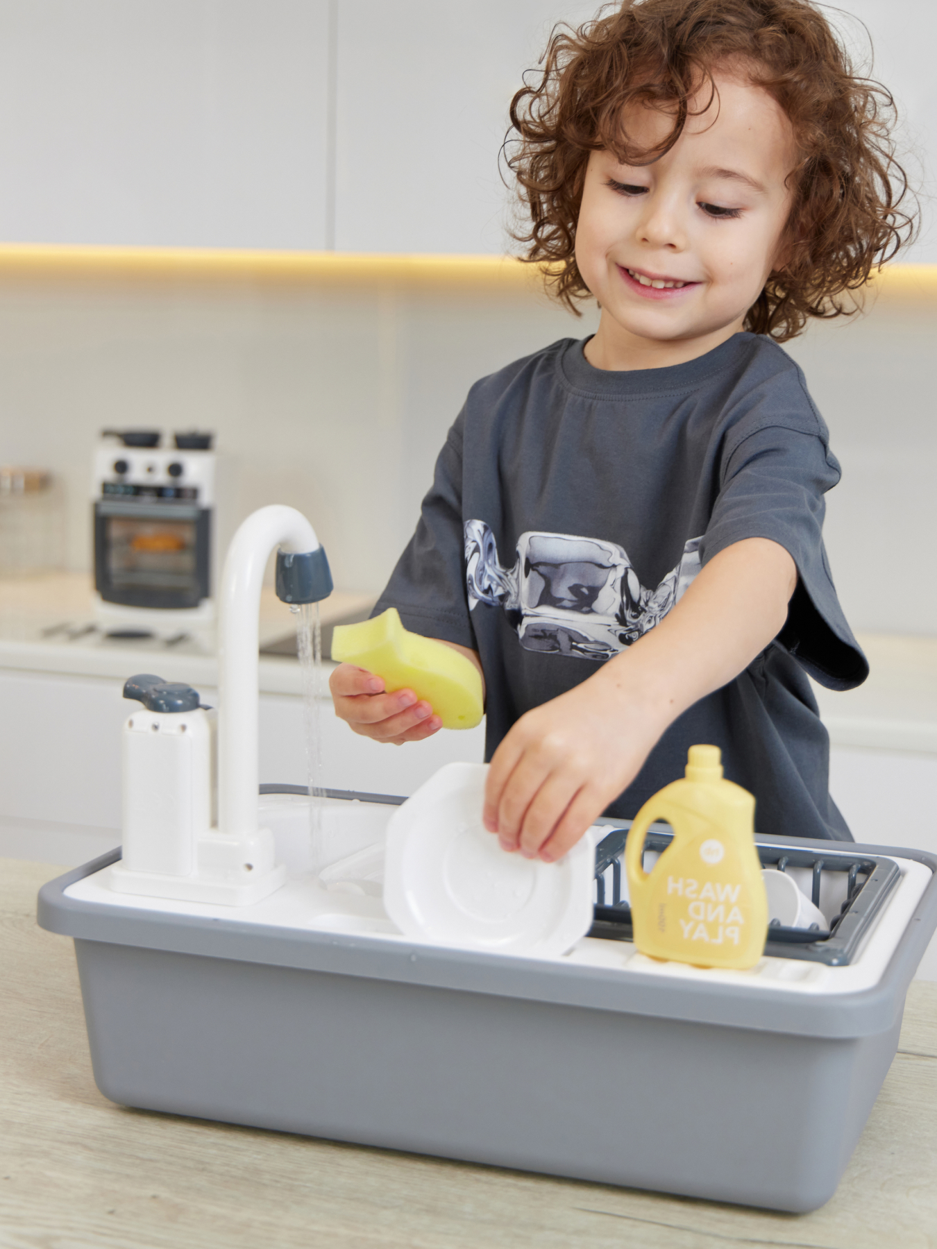 Набор игровой Happy Baby Раковина WASH AND PLAY grey 331869