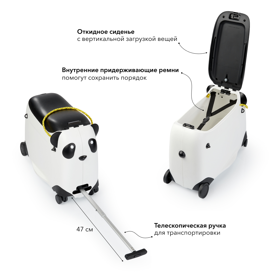 Чемодан-каталка Happy Baby Panda на колесиках New 40036