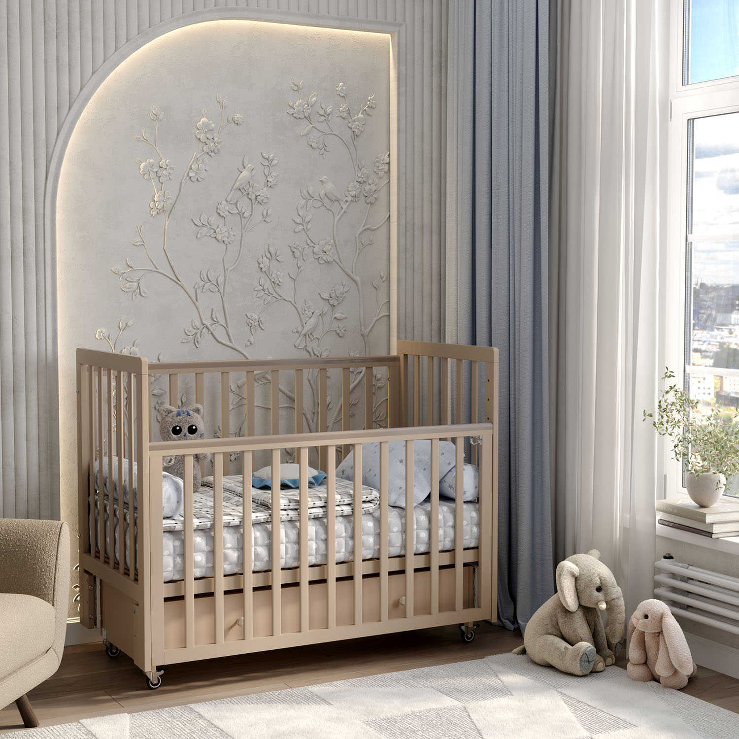 Кровать ANTEMI Classic Sleep 120х60 с ящиком-маятником НИК 22