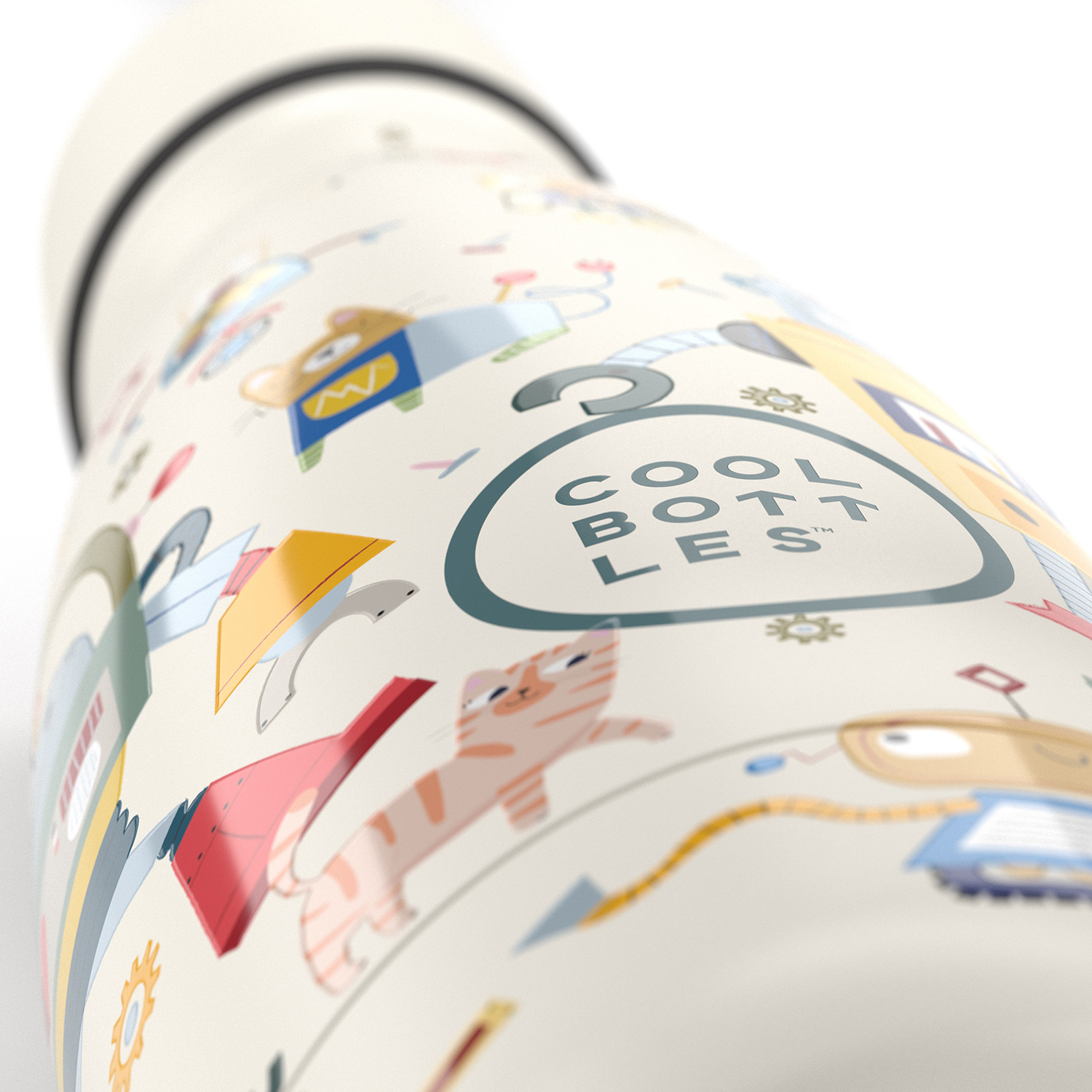 Термос–термобутылка Cool Bottles Kids серия Playland Messy Robots 350 мл