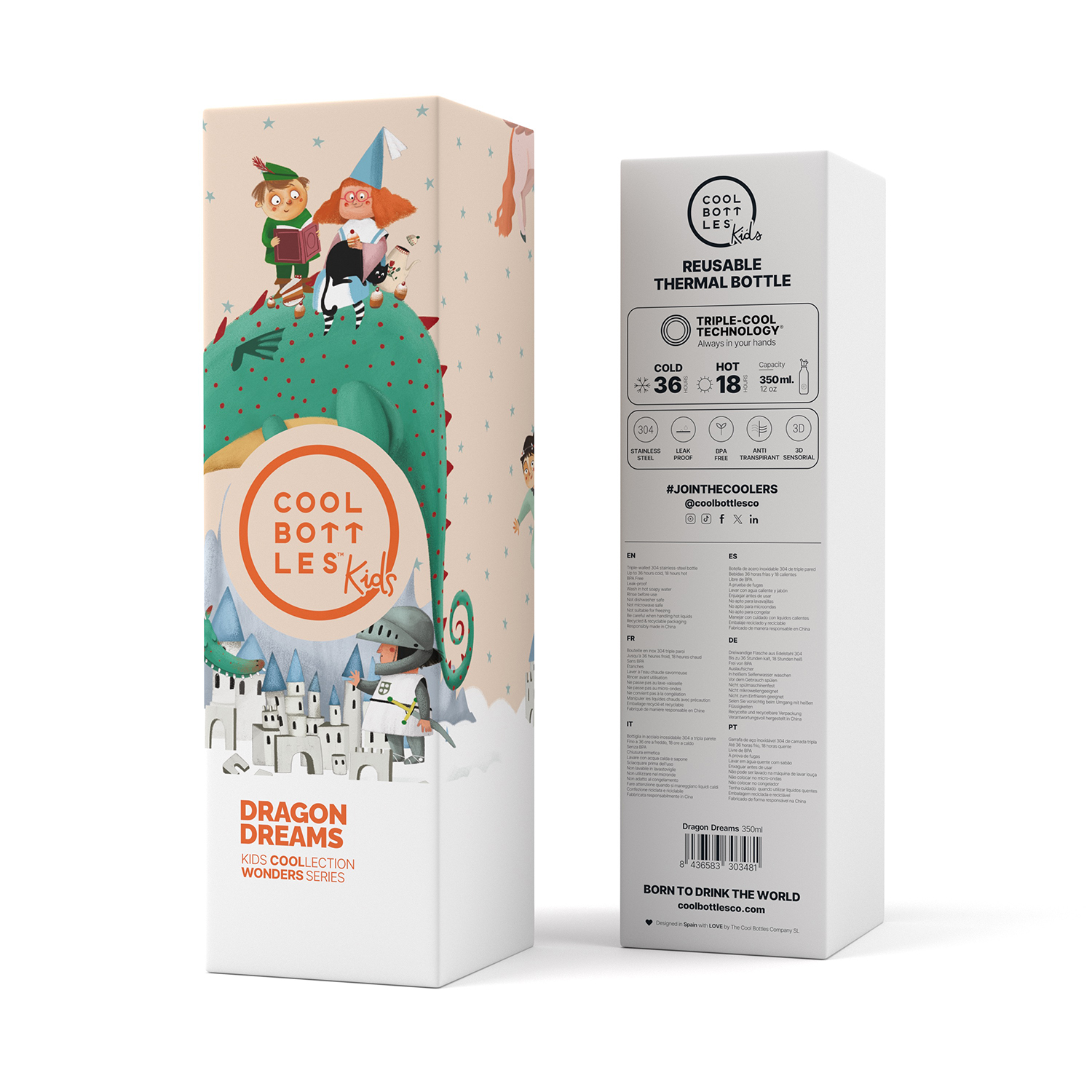 Термос–термобутылка Cool Bottles Kids серия Wonders Dragon Dream 350 мл
