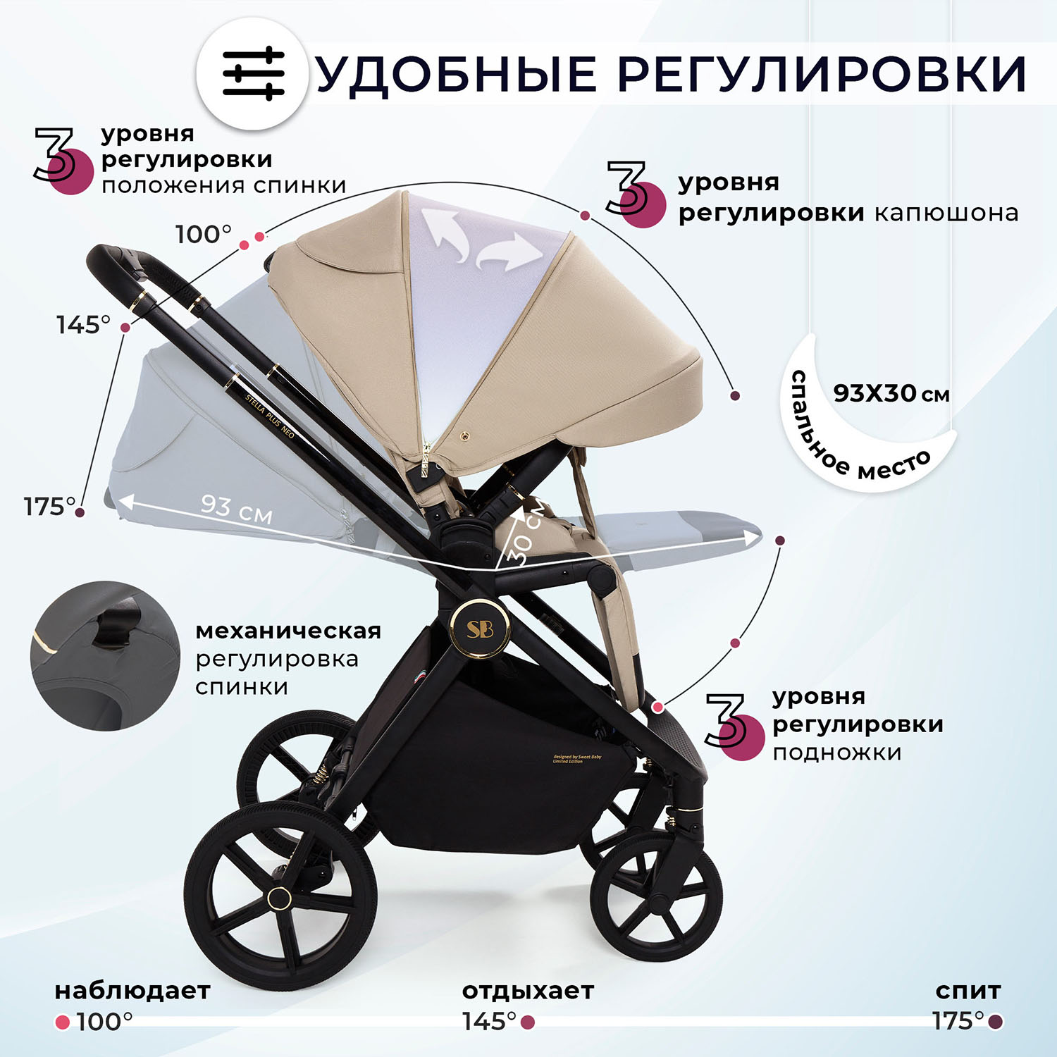 Коляска 3 в 1 Sweet Baby Stella Plus Neo