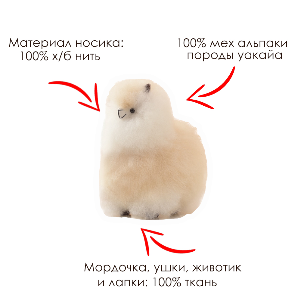 Игрушка мягкая ЛеРаРу Альпака уакайа Арекипе 15 см