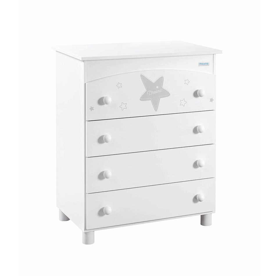 Комплект Micuna Estela №1: кровать 120х60, комод B-970 white/grey