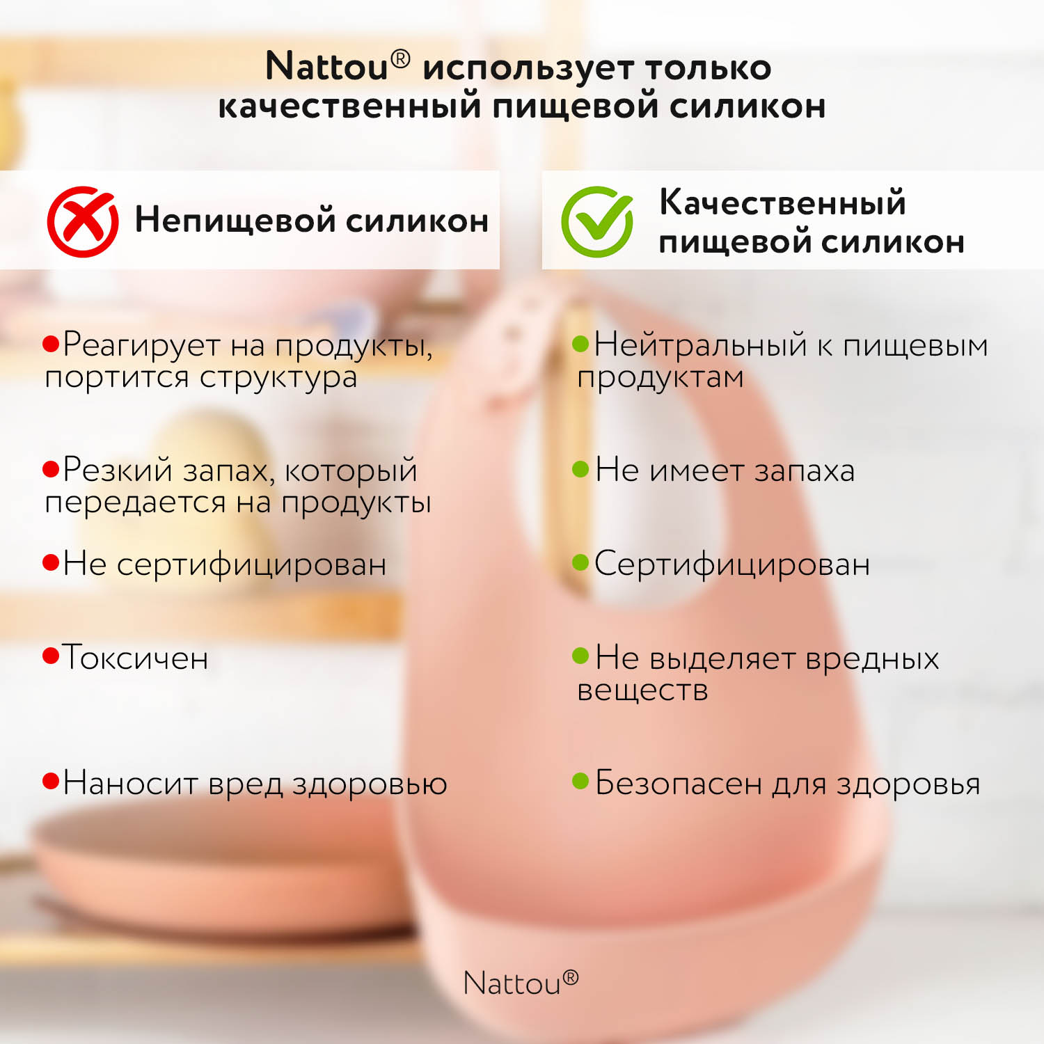 Набор посуды Nattou: тарелка, ложка