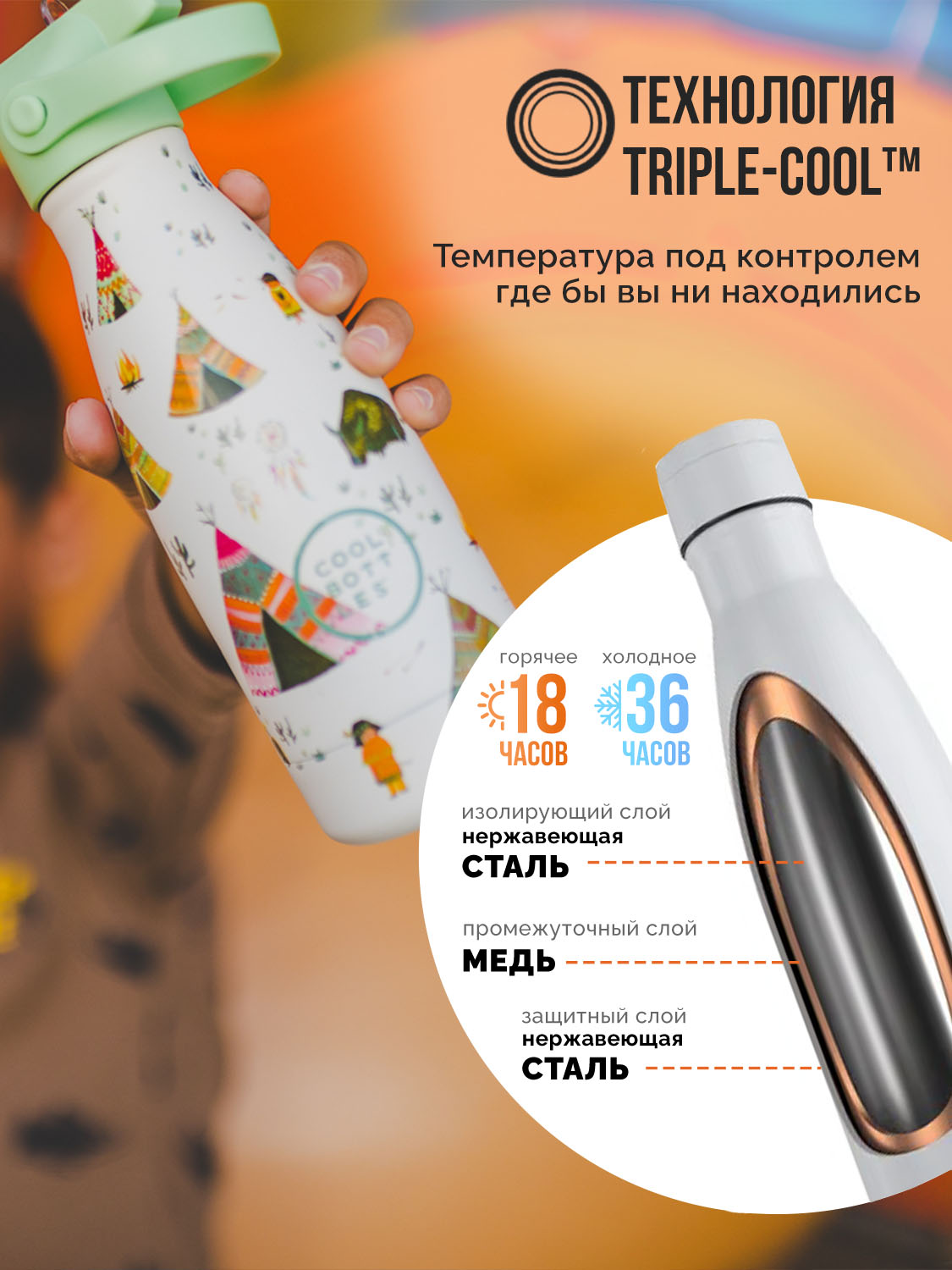 Термос–термобутылка Cool Bottles Kids 260мл