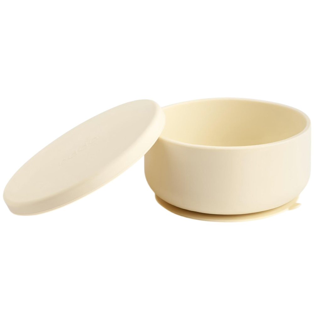 Миска edda силиконовая на присоске с крышкой