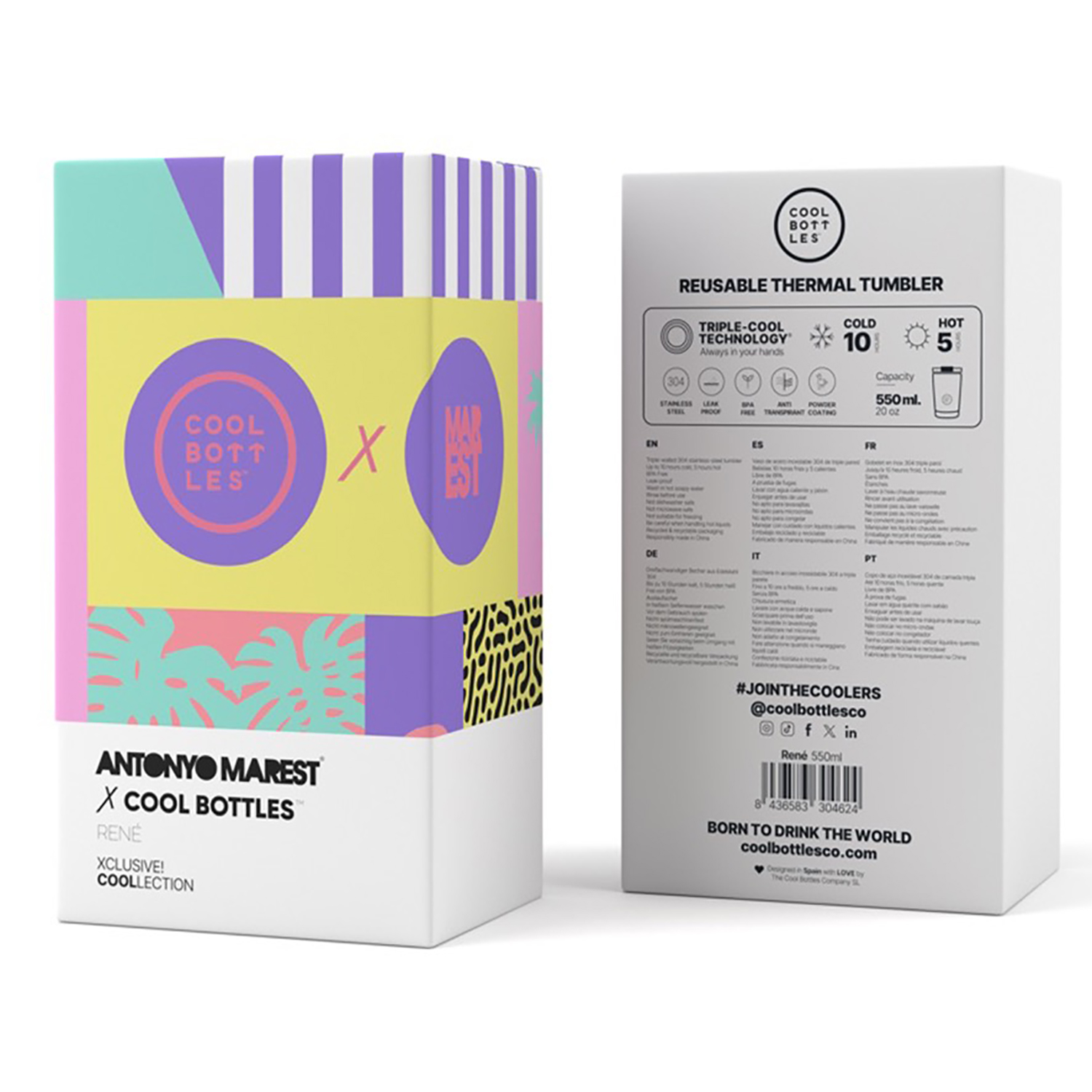 Термокружка Cool Bottles Tumbler Antonyo Marest René 550 мл CBT55REN