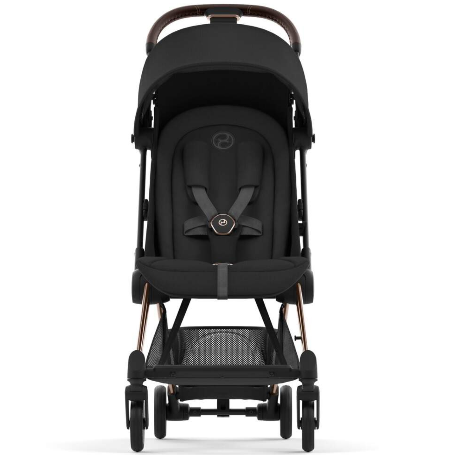 Коляска прогулочная Cybex Coya шасси Rosegold с дождевиком и бампером