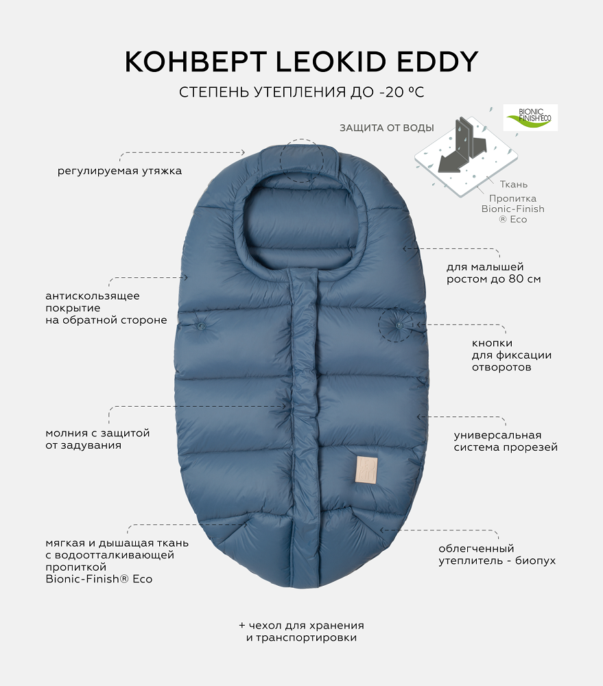 Комплект Leokid: конверт Eddy и муфта для рук