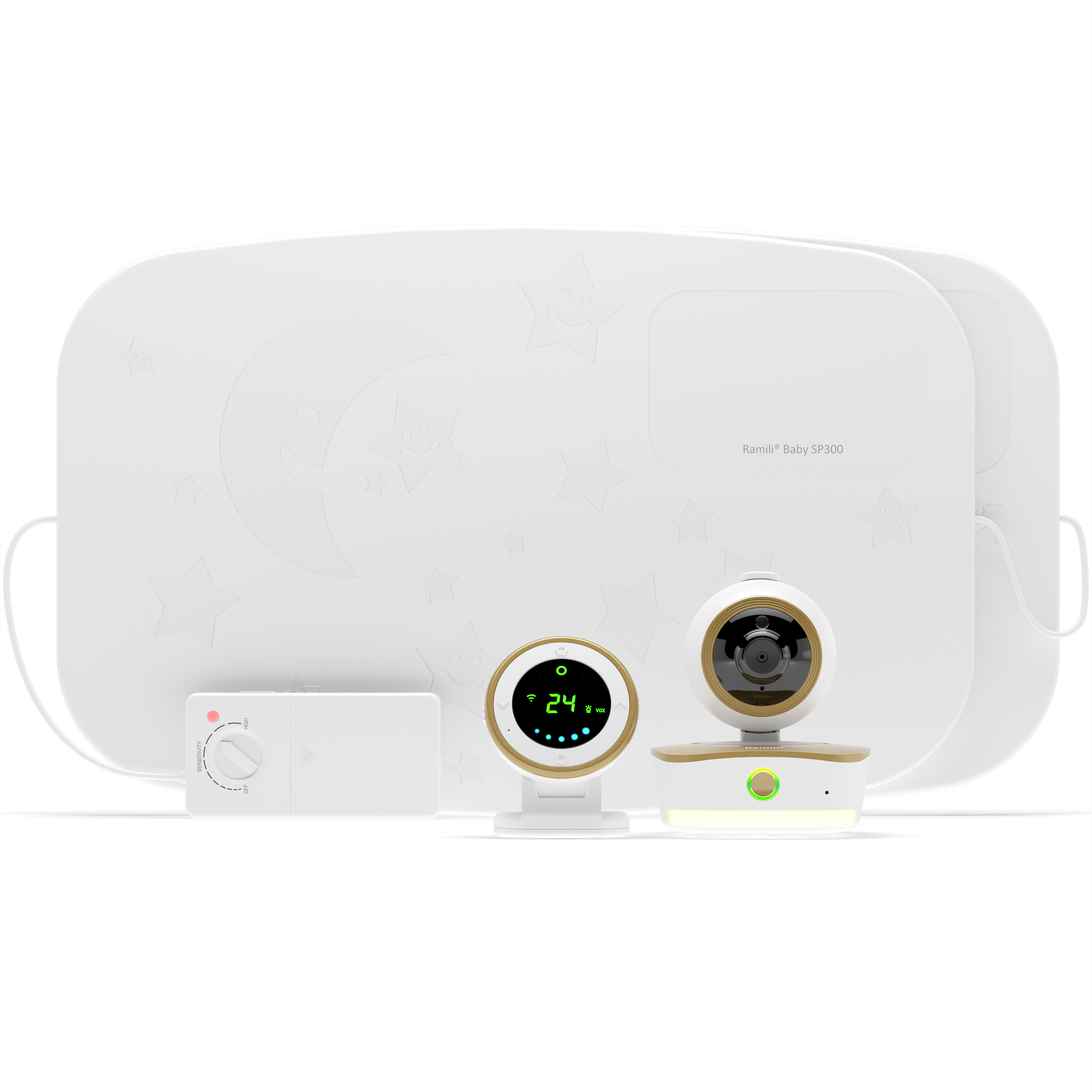 Видеоняня Ramili Baby с двойным монитором дыхания 3 в 1 Wi-Fi Full HD радио с повышенной дальностью RV1800SP2