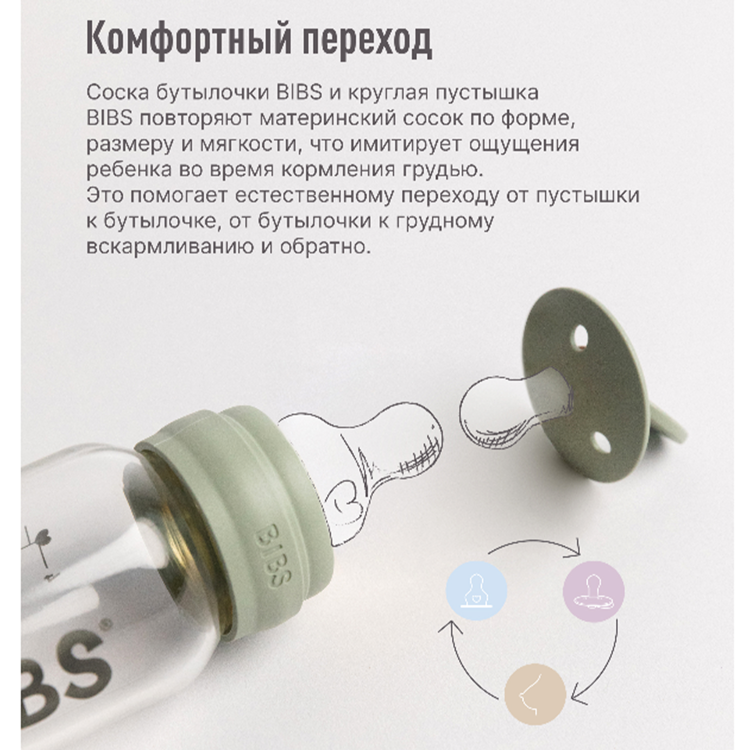 Соска BIBS силиконовая для бутылочки быстрый поток, 2 шт.