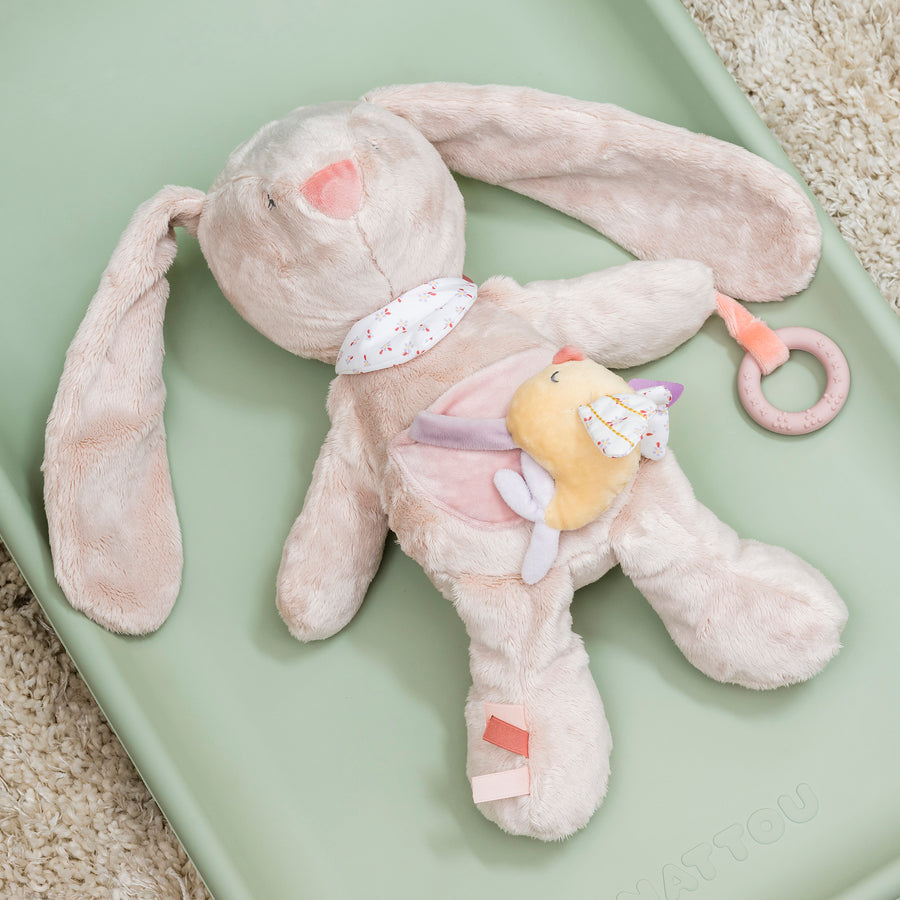 Игрушка мягкая Nattou Soft toy Alice & Pomme Activity Кролик 40 см 485487