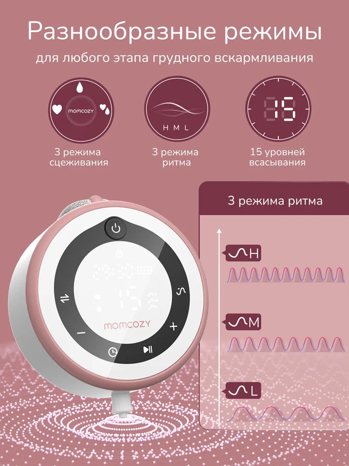 Молокоотсос Momcozy портативный электрический BP137 (2 шт.)